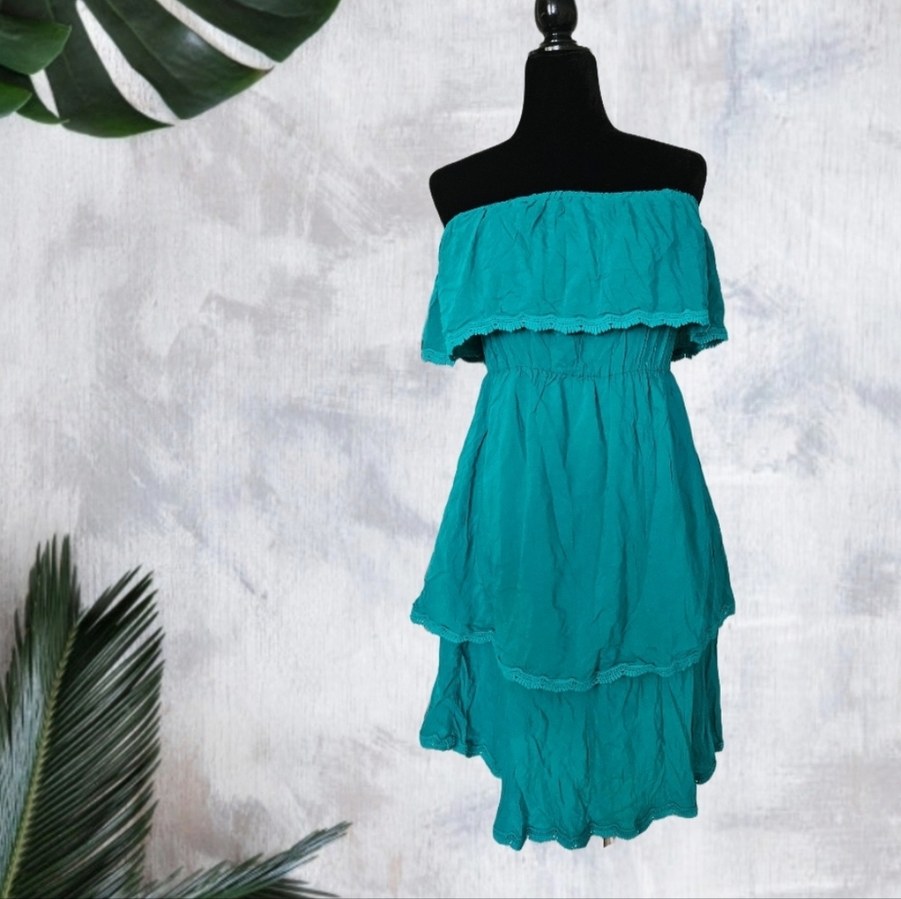 Coverstitched Off Shoulder Dress